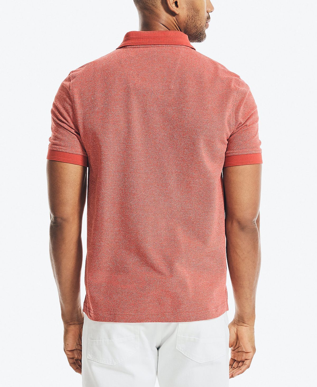 Nautica Classic Fit Jaspe Pocket Polo Ocean Garnet
