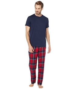 Nautica Men's Flannel Pajama Set deep anchor heather thumbnail 1