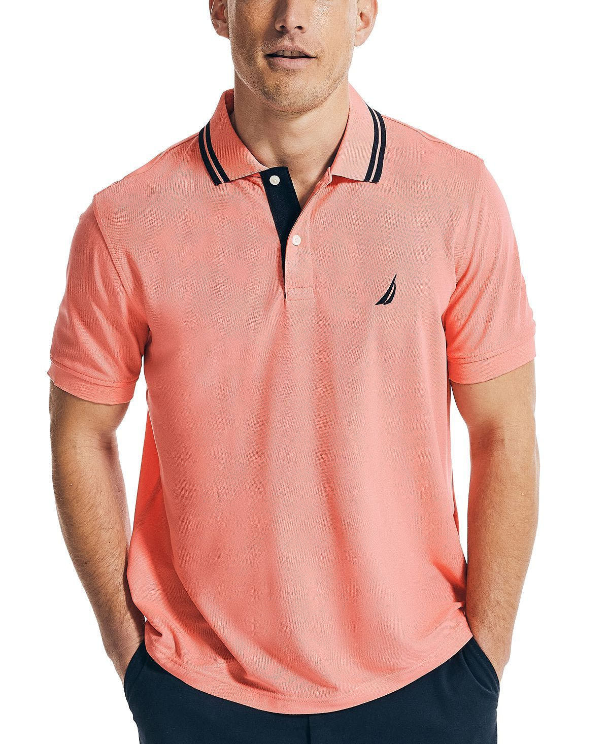 Nautica Navtech Performance Wicking Classic Fit Polo Shirt Sugar Coral
