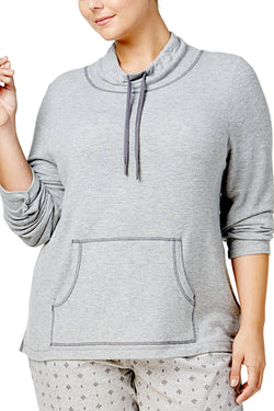Nautica PLUS Heather-Grey Cowl-Neck Knit Lounge Top thumbnail 1