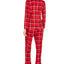 Nautica Wo Velour Notch-collar Plaid Pajama Set Online Only Red Plaid