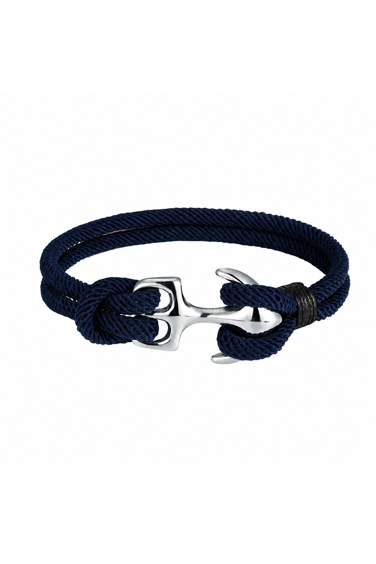 Navy Braided Rope Anchor Bracelet