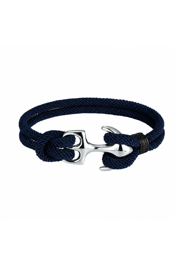 Navy Braided Rope Anchor Bracelet