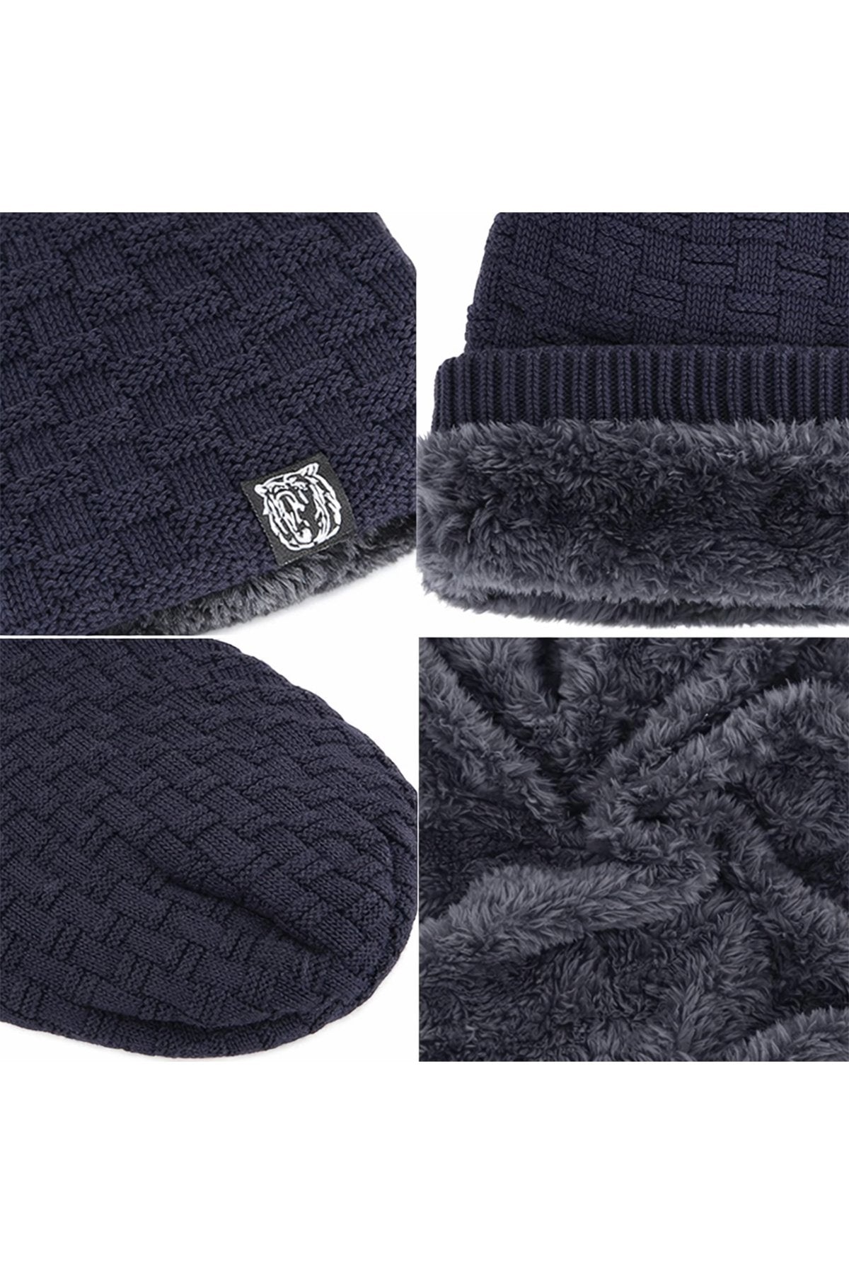 Navy Cozy Bear Slouch Beanie