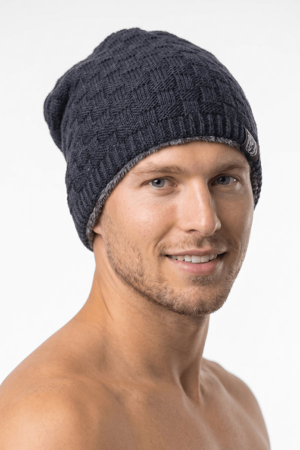 Navy Cozy Bear Slouch Beanie