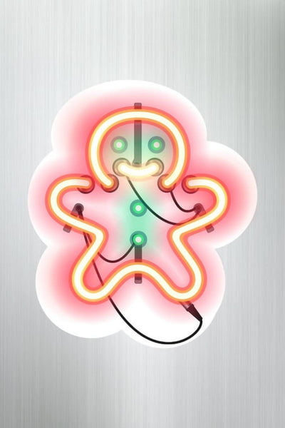 Neon Gingerbread Man Magnet