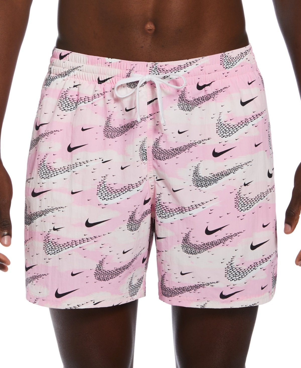 Nike Flock Logo - Print 5" Swim Trunks - Pink Foam