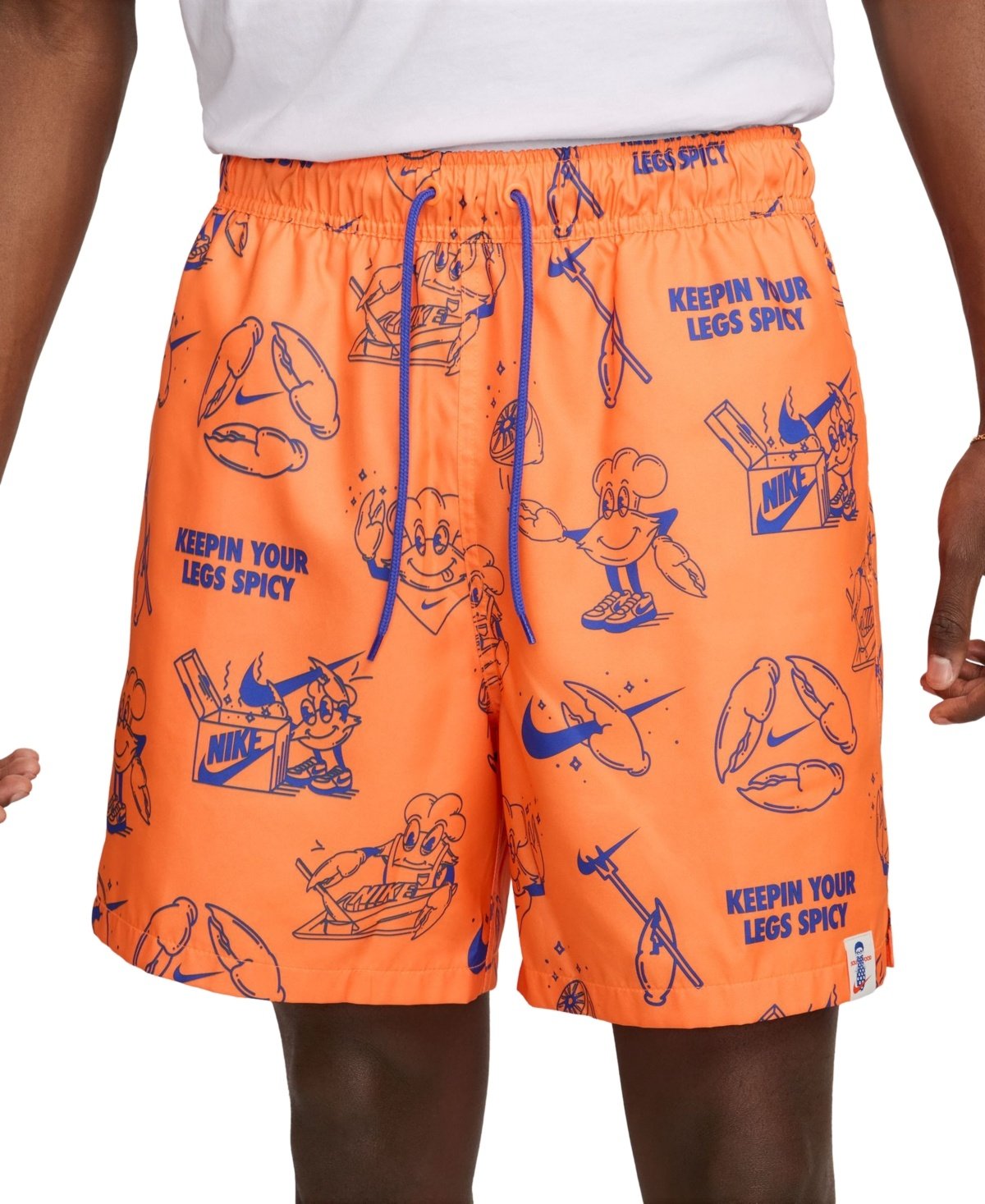 Nike Men's Club Woven Printed 6" Shorts - Total Orange