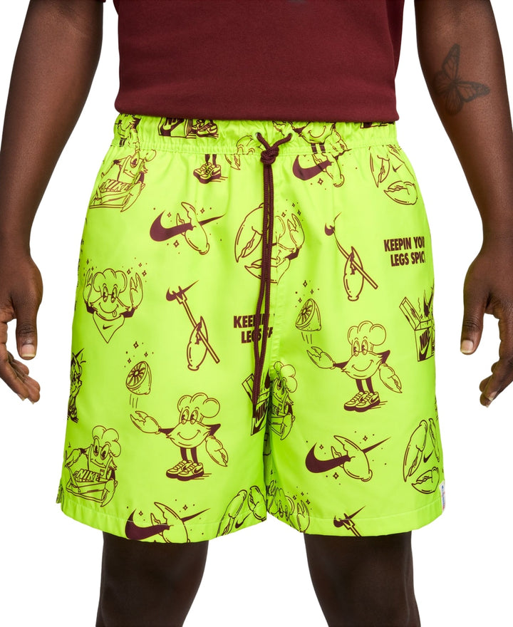Nike Men's Club Woven Printed 6" Shorts - Volt