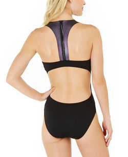 Nike Onyx Flash Metallic Cut-out One-piece Swimsuit Black thumbnail 2