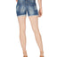 Numero Mid-rise Distressed Cuffed Denim Shorts Torn Blue