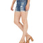 Numero Mid-rise Distressed Cuffed Denim Shorts Torn Blue