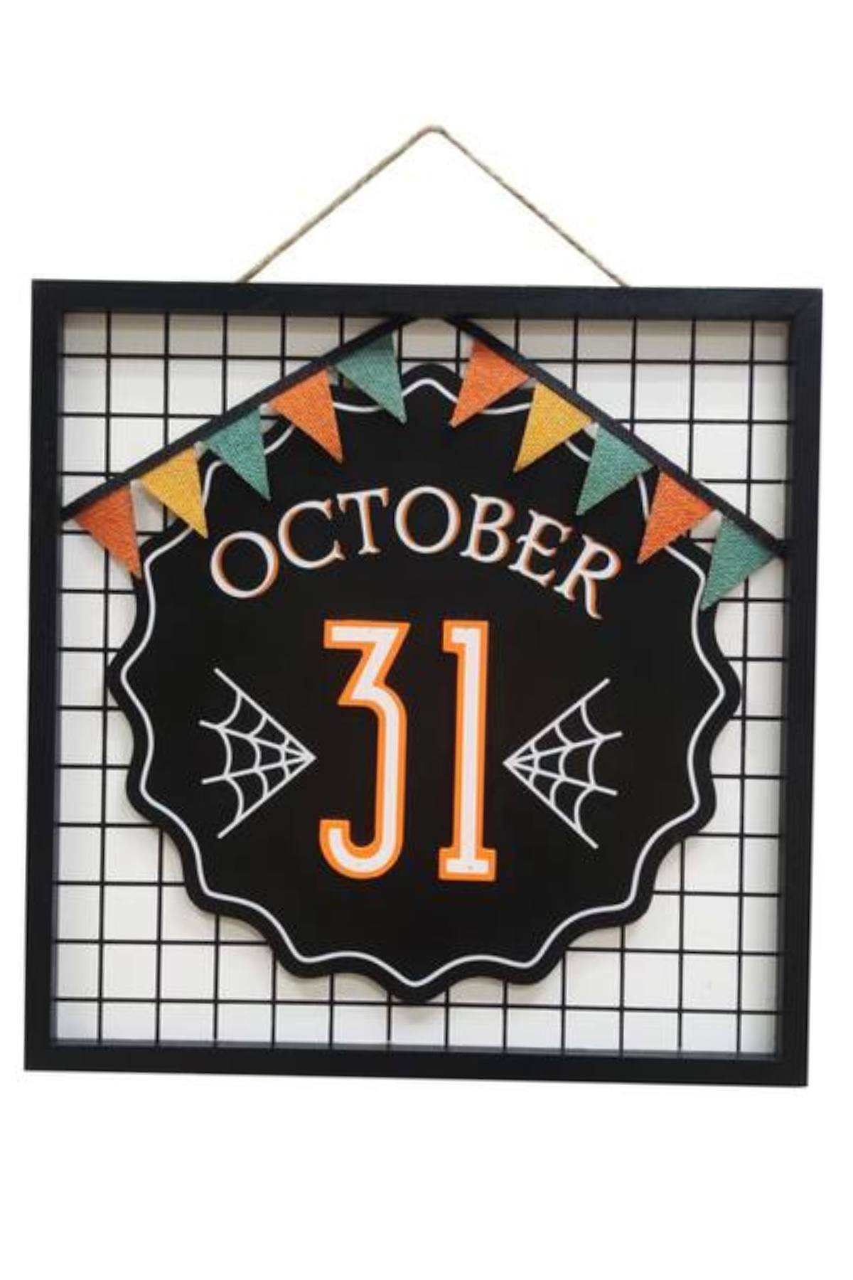 October 31 Hanging Wall Sign Festive Halloween Charm