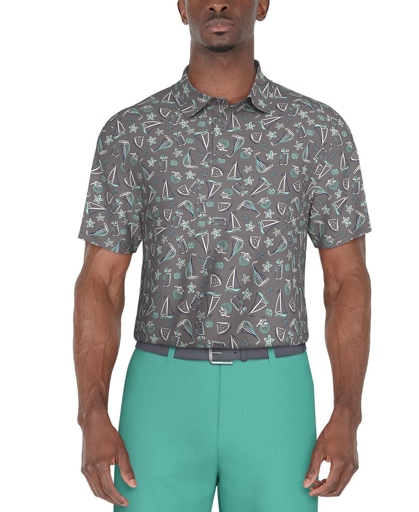 PGA TOUR Classic-Fit Stretch Performance Printed Golf Polo Shirt