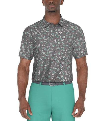 PGA TOUR Classic-Fit Stretch Performance Printed Golf Polo Shirt