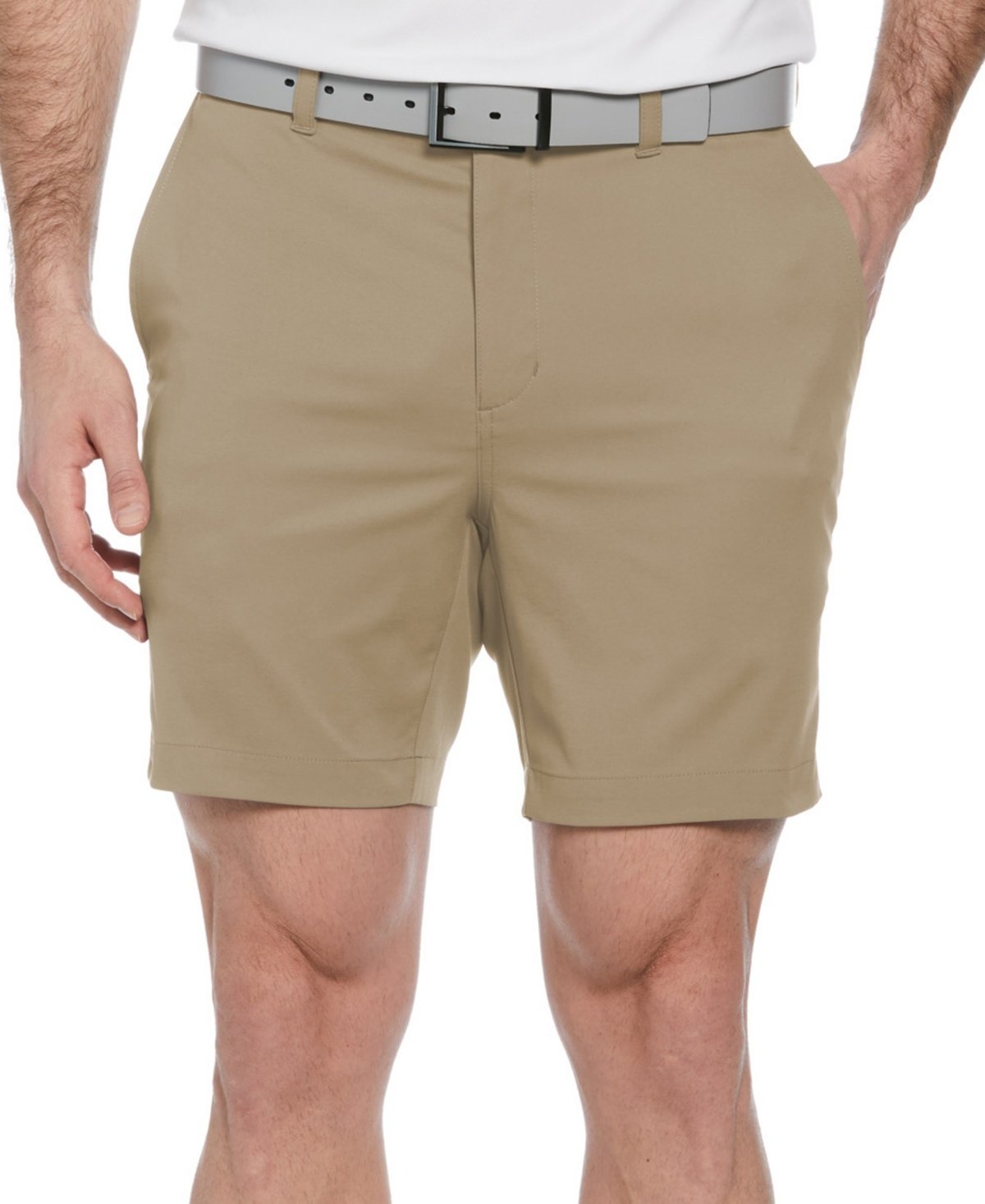 PGA TOUR Flat Front Performance Golf Shorts Size 34 Chinchilla Beige 100% Polyester | Golf Apparel Shop