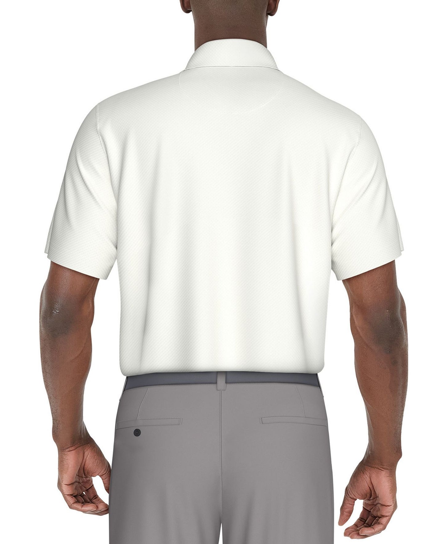 PGA TOUR Stretch Performance Asymmetrical Geo-Print Golf Polo