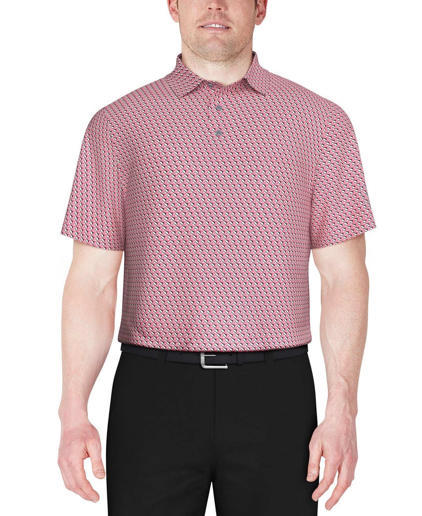 PGA TOUR Textured Stretch Performance Print Polo Shirt