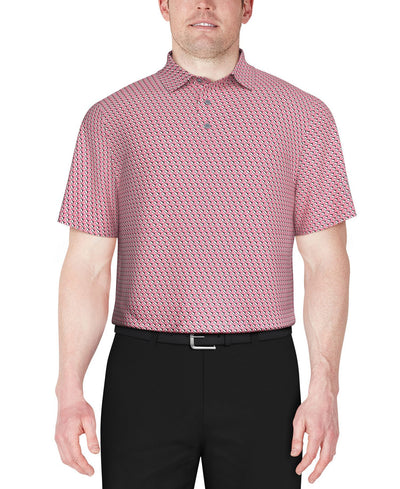 PGA TOUR Textured Stretch Performance Print Polo Shirt