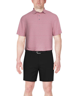 PGA TOUR Textured Stretch Performance Print Polo Shirt thumbnail 3