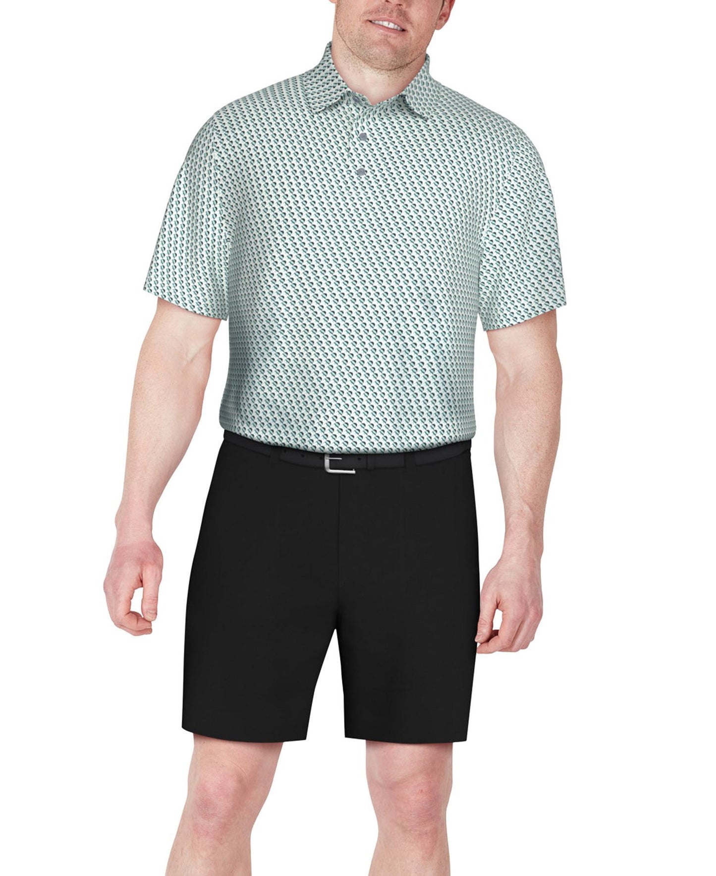 PGA TOUR Textured Stretch Performance Print Polo Shirt