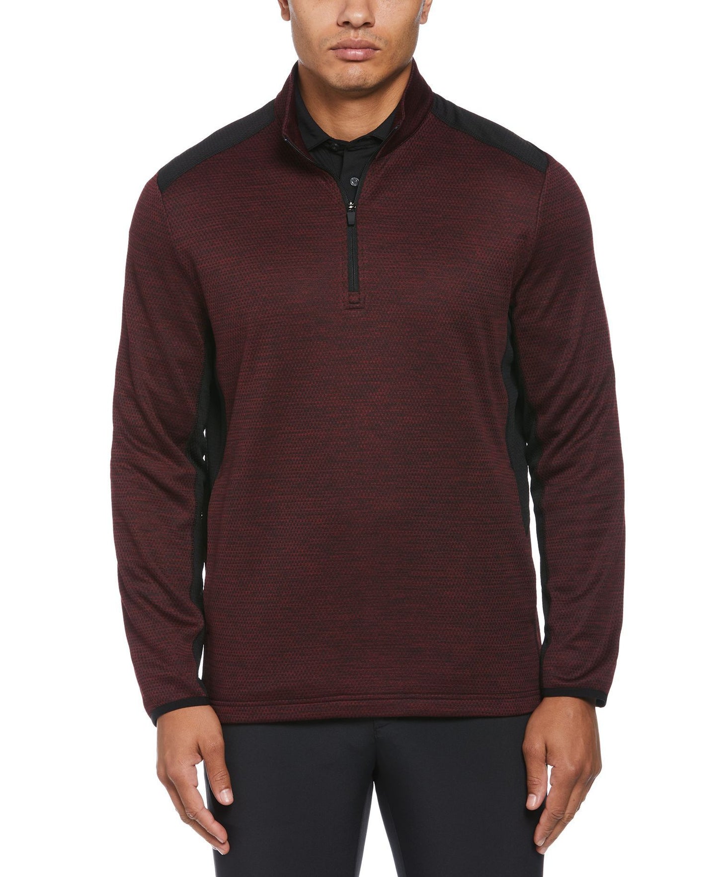 PGA TOUR Two-Tone Space-Dyed Quarter-Zip Golf Pullover