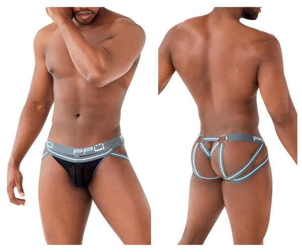 PPU Men's Underwear 2305 Mesh Jockstrap Color Gray