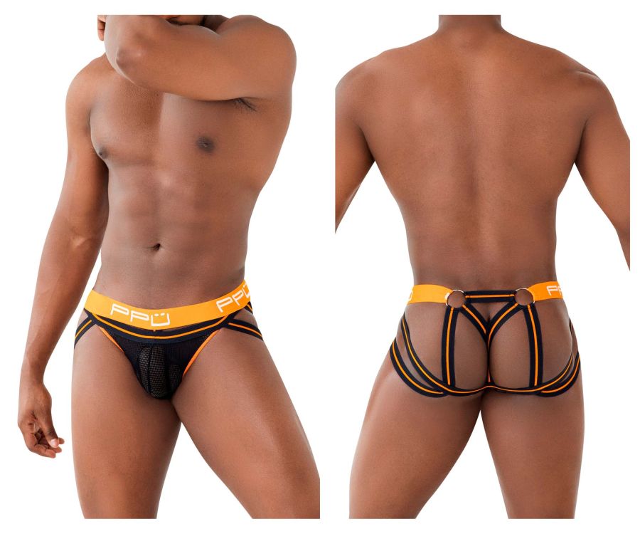 PPU Men's Underwear 2305 Mesh Jockstrap Color Orange