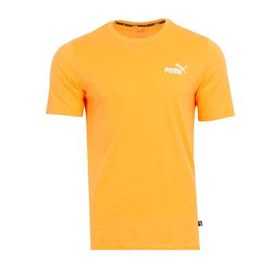 PUMA Essential Embroidery Logo Crew Neck Short Sleeve T - Shirt orange