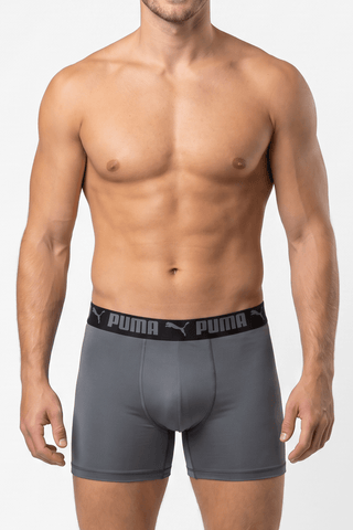 PUMA Gray Boxer Briefs - PUM-SKBL
