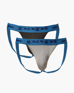 Papi Alloy and Black 2-Pack Microfiber Jockstraps thumbnail 1