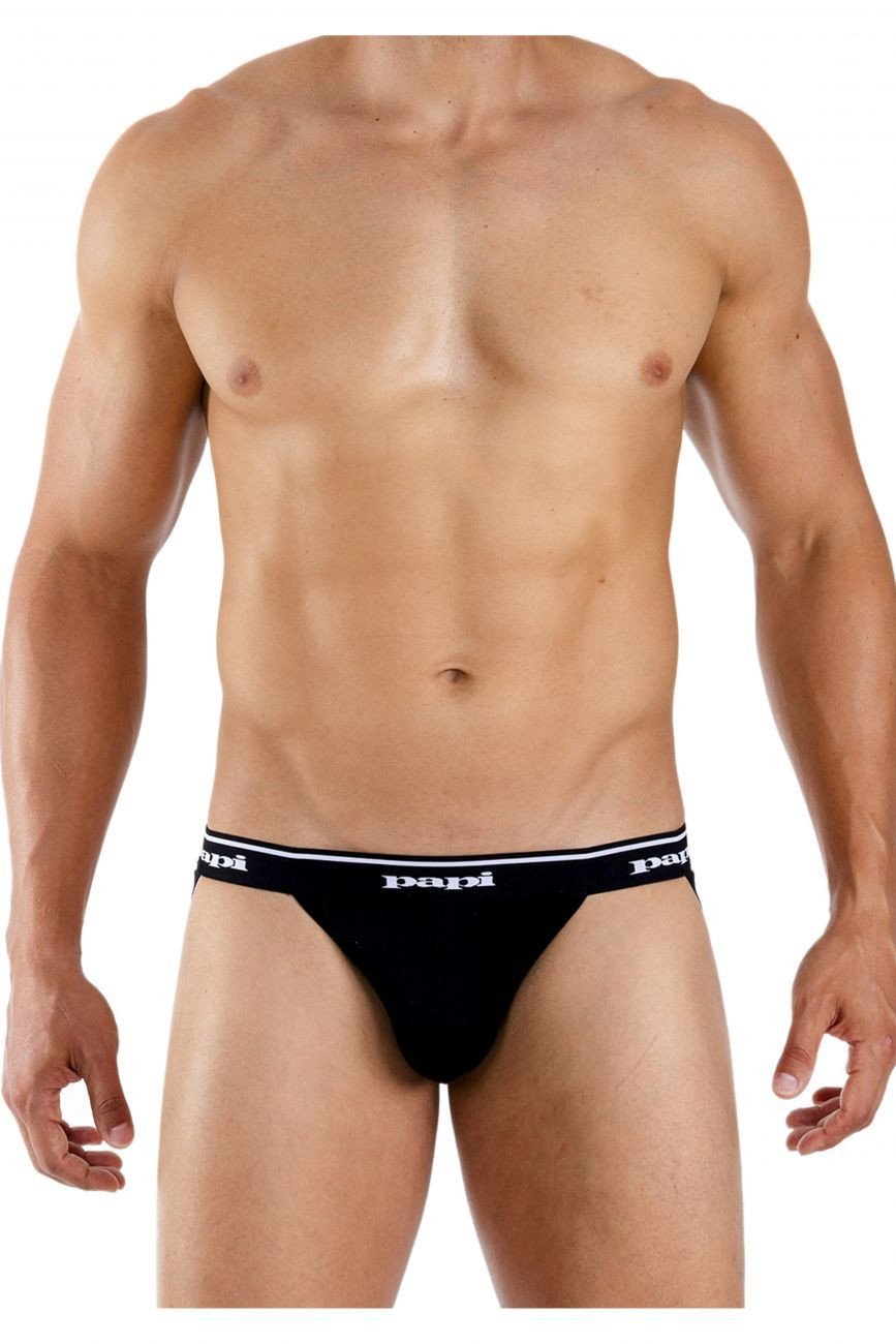 Papi Black 705910-001 3-Pack Rib Jockstraps