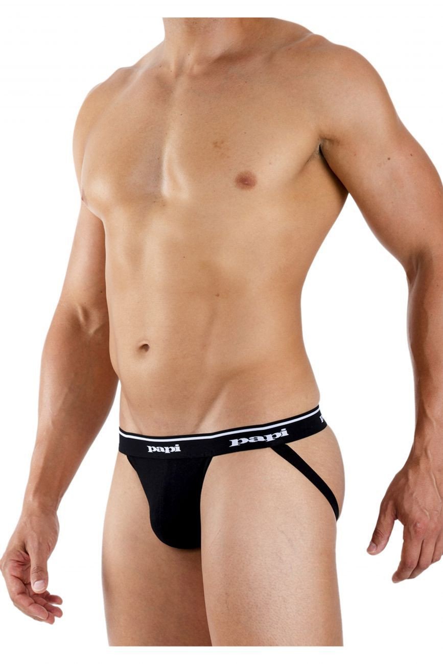 Papi Black 705910-001 3-Pack Rib Jockstraps