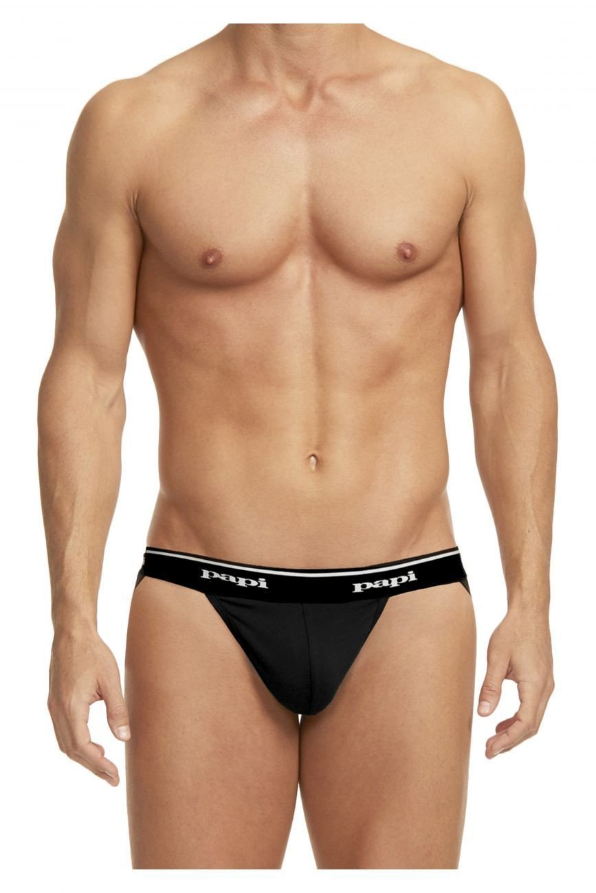 Papi Black 705910-001 3-Pack Rib Jockstraps