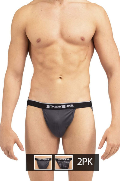 Papi Black And Grey UMPA006 2PK Jockstraps