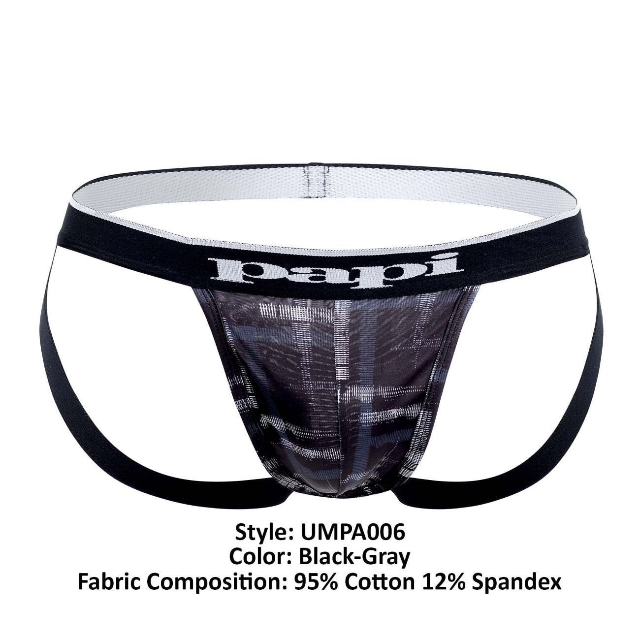 Papi Black And Grey UMPA006 2PK Jockstraps
