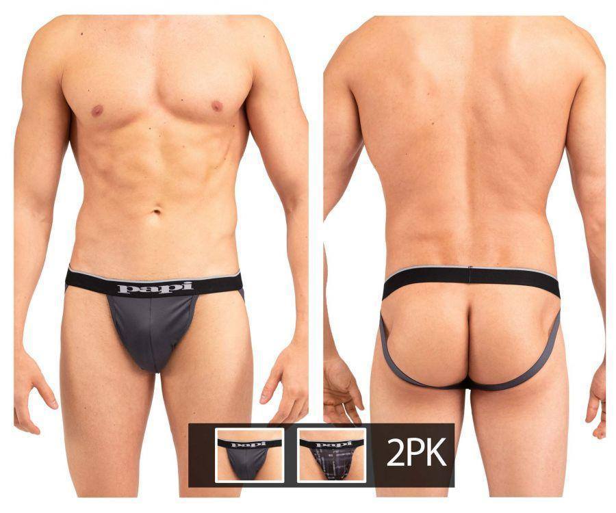 Papi Black And Grey UMPA006 2PK Jockstraps