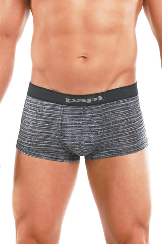 Papi Black/Grey Microflex Stripe Brazilian Trunk