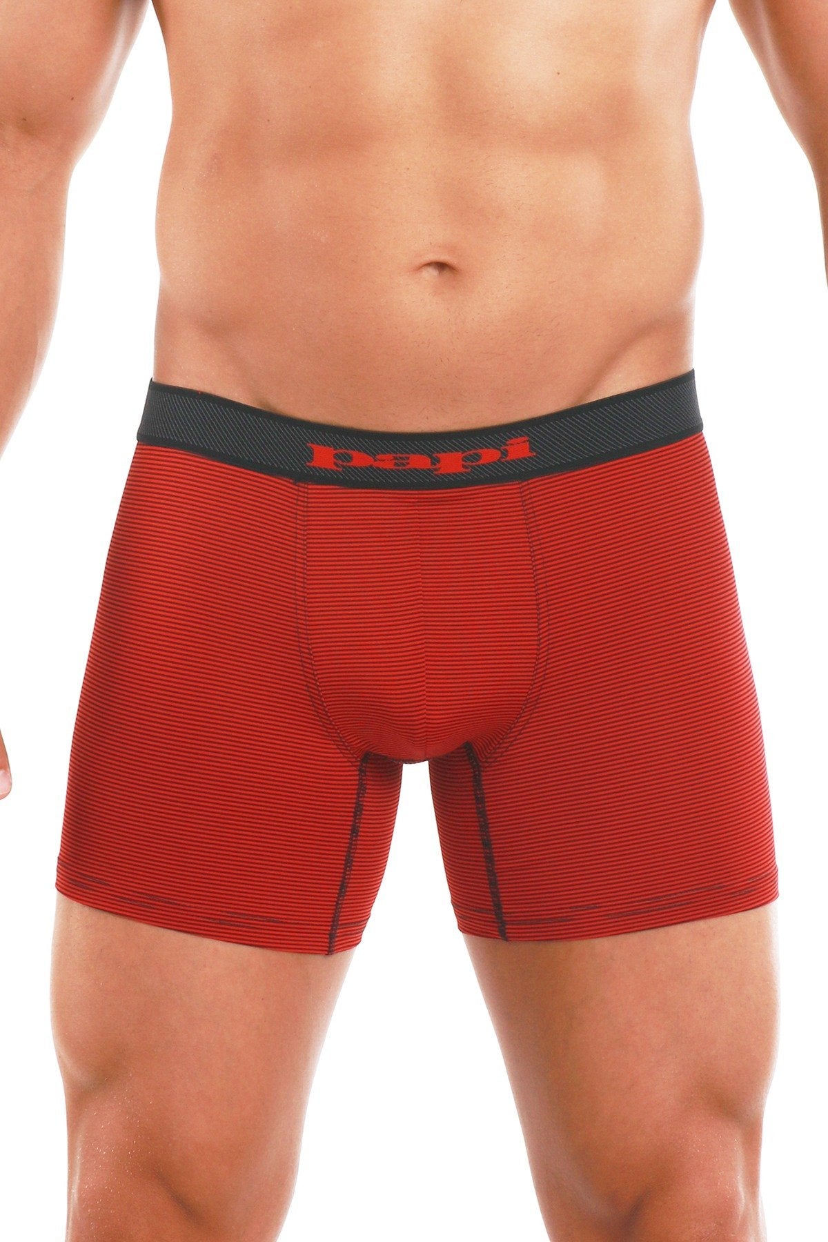 Papi Black/Red Microflex Pencil Stripe Boxer Brief