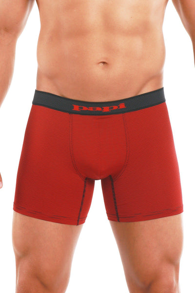 Papi Black/Red Microflex Pencil Stripe Boxer Brief