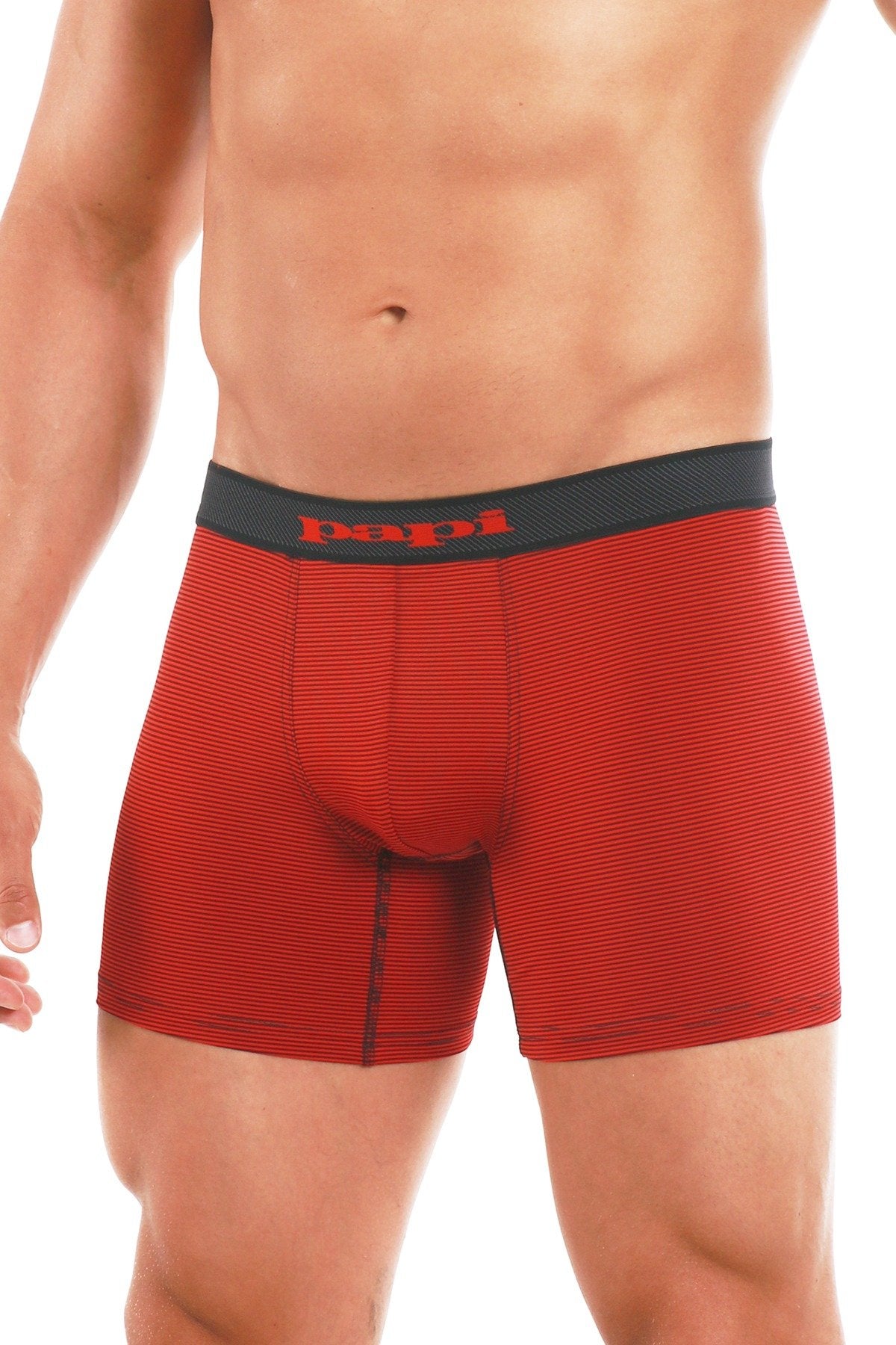 Papi Black/Red Microflex Pencil Stripe Boxer Brief