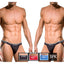 Papi Black Red Turquoise 705910-999 3-pack Rib Jockstraps