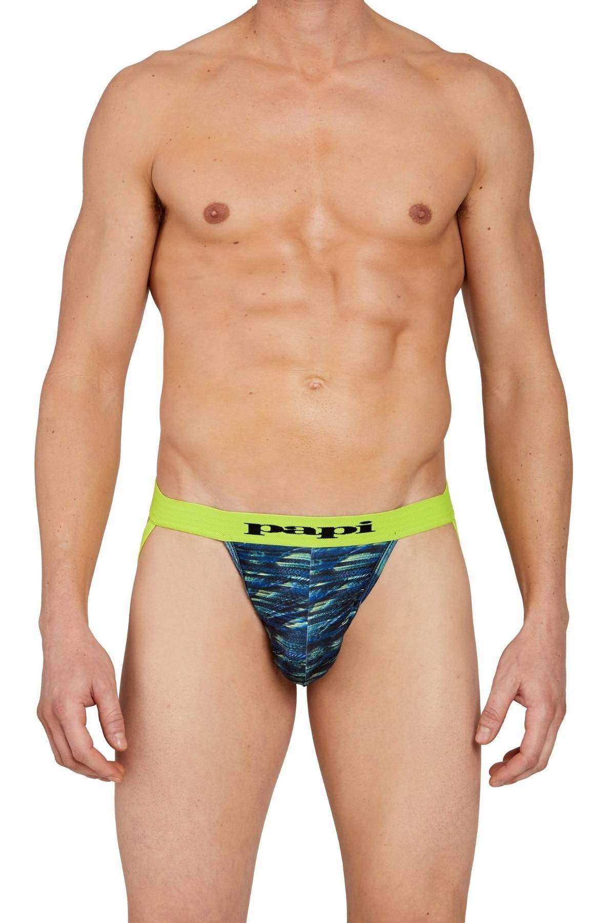 Papi Lime Glitch Print Jock