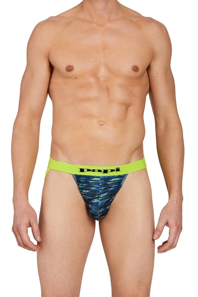 Papi Lime Glitch Print Jock