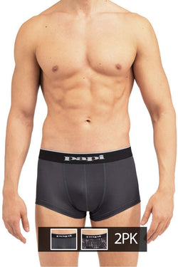 Papi MPA005 2PK Brazilian Trunks Color Black-Gray thumbnail 1