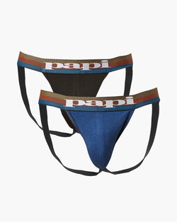 Papi Sodalite and Black 2-Pack Cotton Jockstraps thumbnail 1