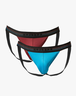 Papi Vivid Blue and Beet Red 2-Pack Jockstraps thumbnail 2
