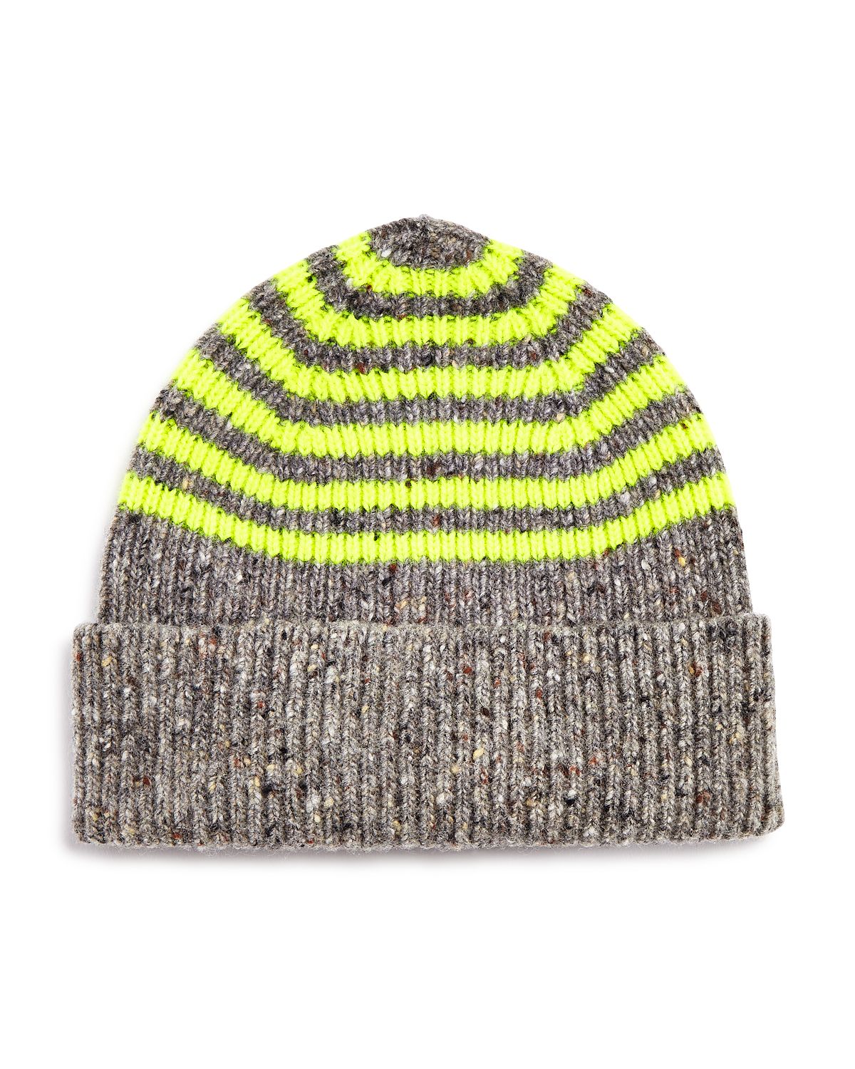 Paul Smith Neon-striped Beanie Gray and Yellow