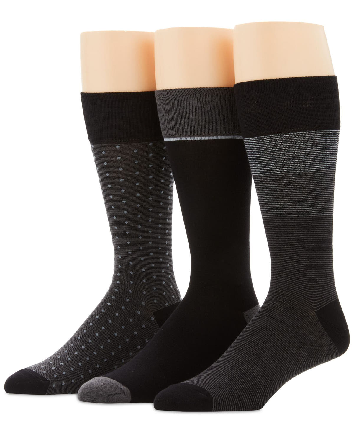 Perry Ellis 3-Pk. Colorblocked Striped Socks