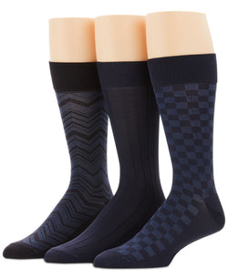 Perry Ellis 3-Pk. Microfiber Patterned Socks thumbnail 1